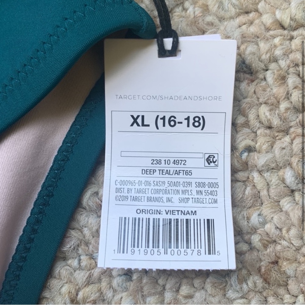 NWT SHADE & SHORE 2 pc. Bikini top & bottoms in Deep Teal - Size XL - Picture 5 of 16